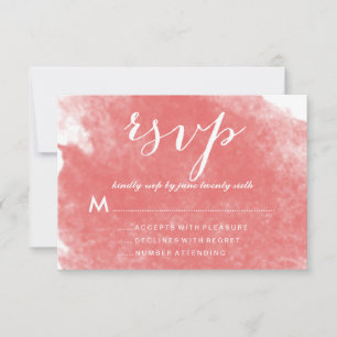 CARTES RSVP DE MARIAGE À L'AQUARELLE CORAIL CHIC