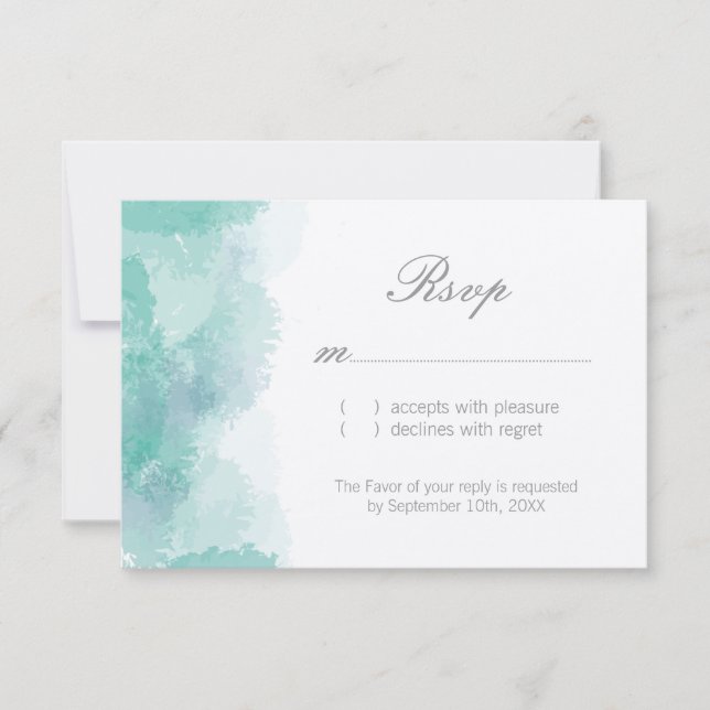 Cartes RSVP de mariage aquarelle (Devant)
