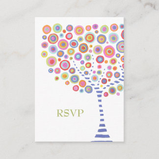 Cartes RSVP de mariage Arbre de cercles rétro