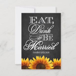 Cartes RSVP de Mariage campagnard de tournesol rus