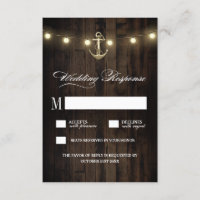 Cartes RSVP de mariage d'Ancres nautiques vintages