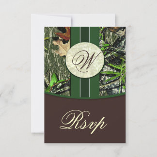 Cartes RSVP de Mariage de Camo de Chasse Monogramm