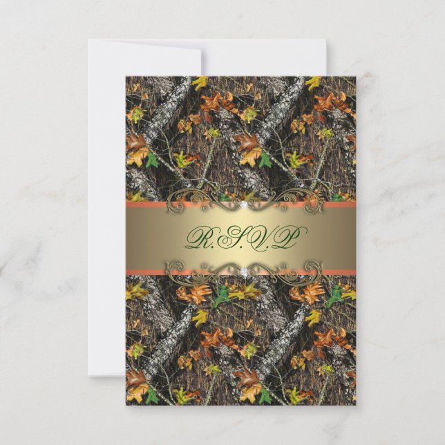 Cartes RSVP de Mariage de Camo Officielles (Devant)