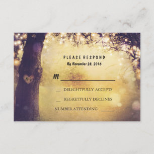 Cartes RSVP de mariage de l'arbre cardiaque