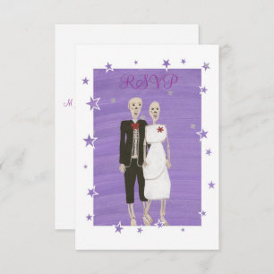 Cartes RSVP de mariage de mariage de squelette mig