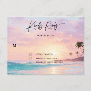 Cartes RSVP de mariage de plage