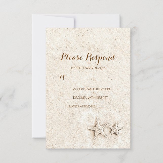 Cartes rsvp de mariage de plage (Devant)