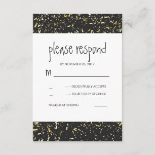 Cartes RSVP de Mariage de plateau-calque Gold Conf