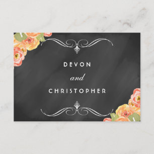 Cartes RSVP de Mariage de tableau chromé floral Aq