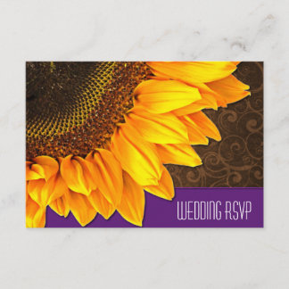 Cartes RSVP de Mariage de Tournesol Brown