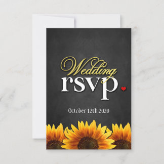 Cartes RSVP de mariage de tournesol en tableau noi
