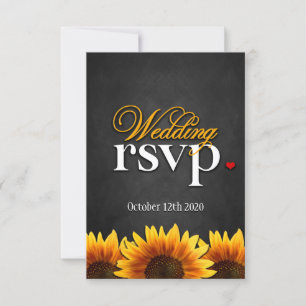 Cartes RSVP de mariage de tournesol en tableau noi