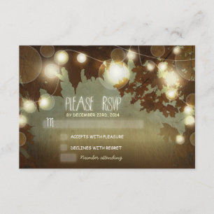 cartes RSVP de mariage des lanternes de nuit