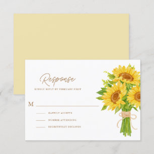 Cartes RSVP de Mariage des Tournesols Aquarelle