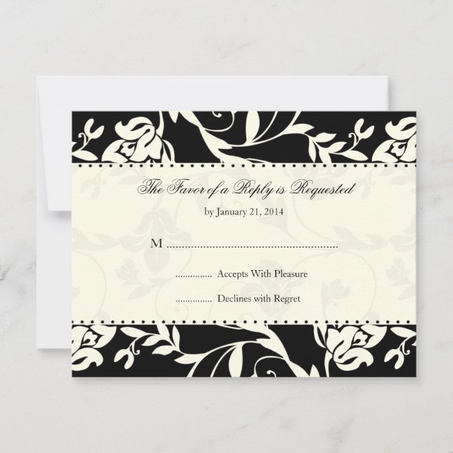 Cartes RSVP de mariage élégantes (Devant)