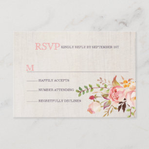 Cartes RSVP de mariage en aquarelle de Bohême