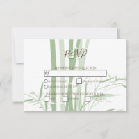 Cartes RSVP de mariage en bambou oriental élégant