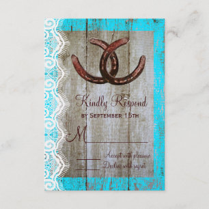 Cartes RSVP de mariage en fer à cheval rustique Tu