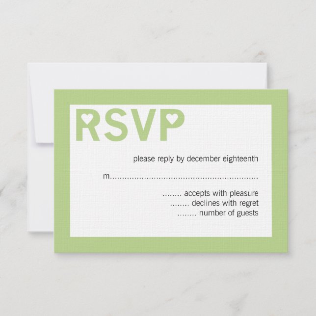 Cartes RSVP de mariage et d'esperie cardiaque mode (Devant)