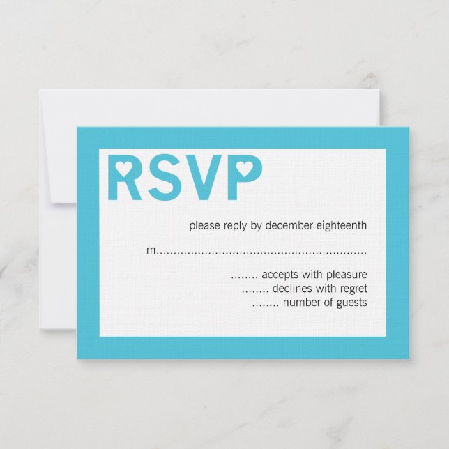 Cartes RSVP de mariage et d'esperie cardiaque mode (Devant)