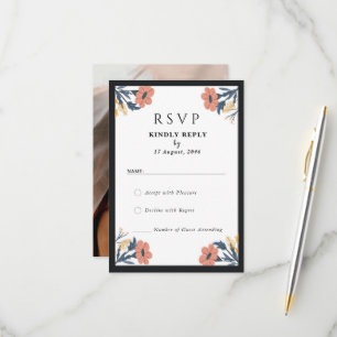 Cartes RSVP de mariage Fleur en fleurs élégantes