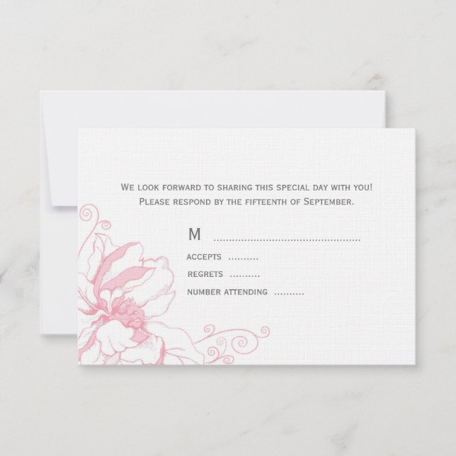 Cartes RSVP de mariage floral délicates (Devant)