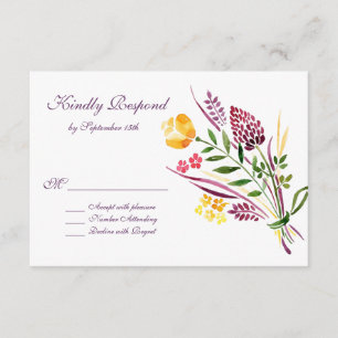 Cartes RSVP de mariage Floral moderne