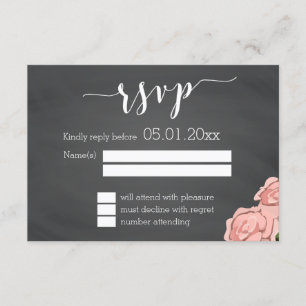 Cartes RSVP de mariage floral personnalisées