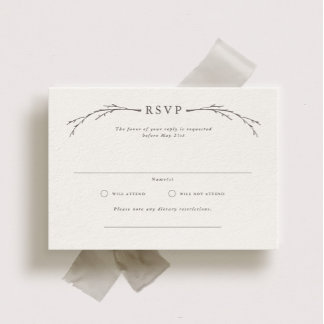 Cartes RSVP de mariage forestier élégantes