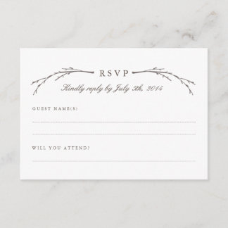 Cartes RSVP de mariage forestier élégantes