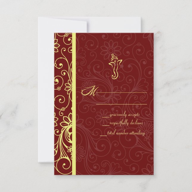 Cartes RSVP de mariage Ganapati (Devant)
