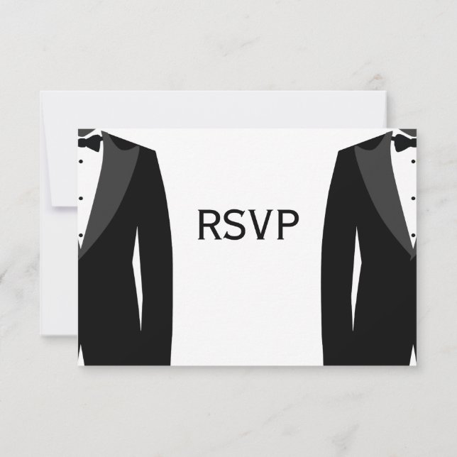 Cartes RSVP De Mariage Gay Noir Et Blanc (Dos)