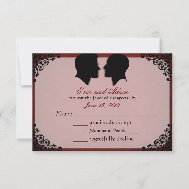 Cartes RSVP de mariage gay personnalisées pour les (Devant)