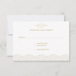 Cartes RSVP de mariage Gold Chinese Nuages