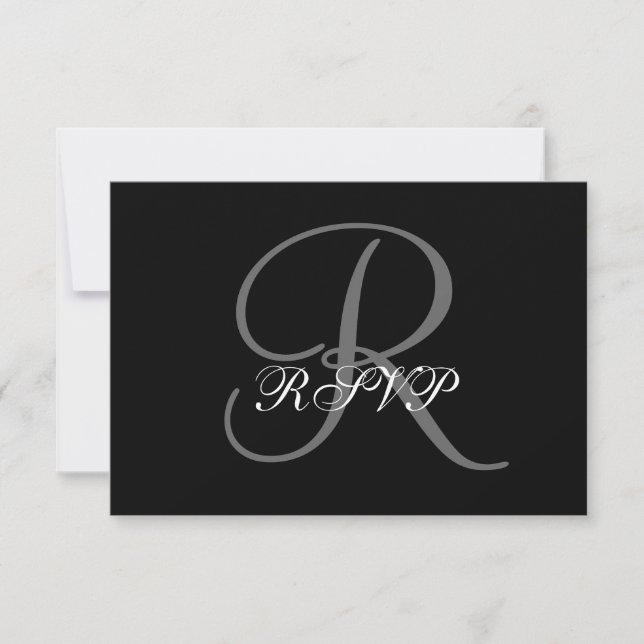 Cartes RSVP de mariage initiales pour les invitati (Devant)