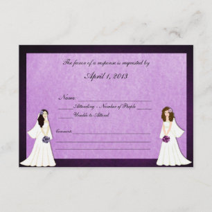 Cartes RSVP de mariage lesbienne personnalisées