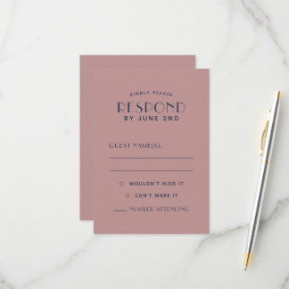 Cartes RSVP de mariage Marine Simple Clean Minimal