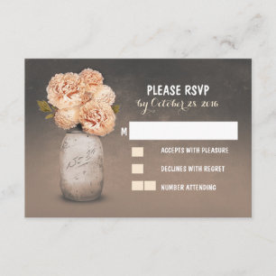 Cartes RSVP de mariage mignonées en pot de mason