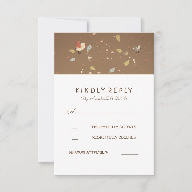 Cartes RSVP de mariage mignonnes (Devant)
