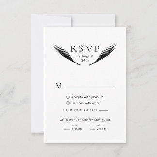 Cartes RSVP de mariage minimaliste pour palme mode