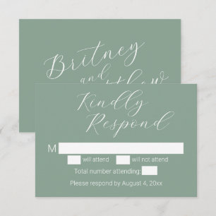 Cartes RSVP de mariage minimaliste simple