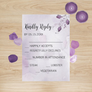 Cartes RSVP de Mariage Morada Watercolor