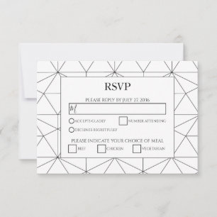 Cartes RSVP de mariage Motif géométrique élégantes