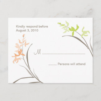 Cartes RSVP de mariage orchidée