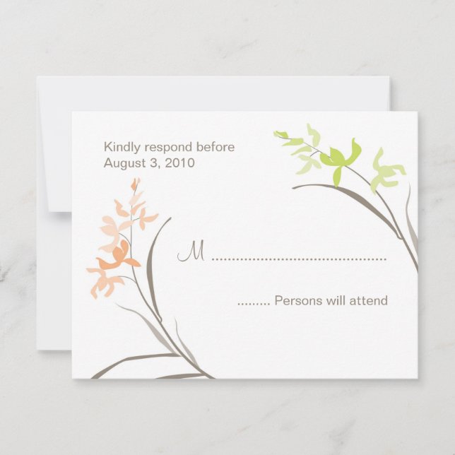 Cartes RSVP de mariage orchidée (Devant)