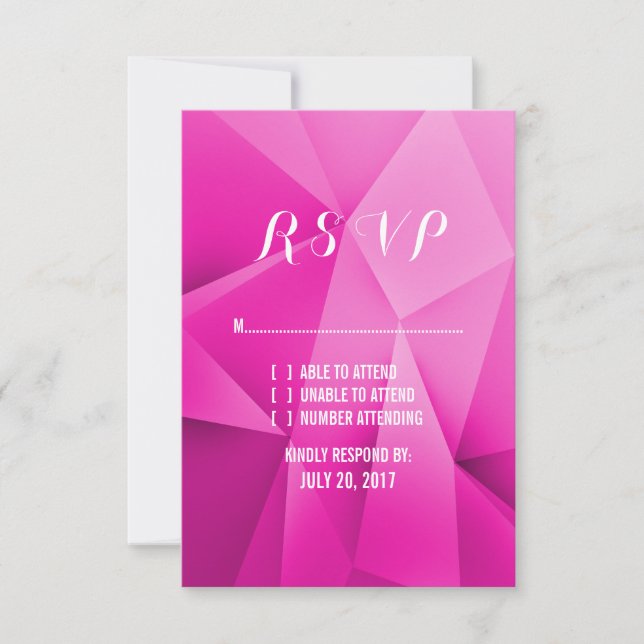 Cartes RSVP de mariage pour bijoux rose (Devant)