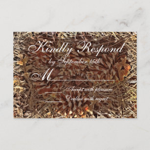 Cartes RSVP de mariage pour camo rustique