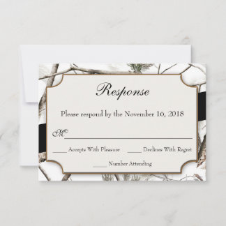 Cartes RSVP de mariage pour camouflage d'hiver