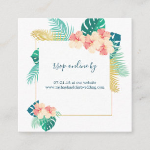 Cartes RSVP de mariage pour hibiscus hawaïens