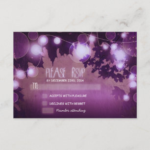 cartes RSVP de mariage pour lanternes de nuit viol
